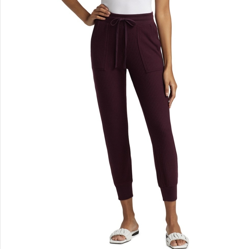 Splendid waffle knit joggers size large (FIT LIKE SIZE 10) in Maroon